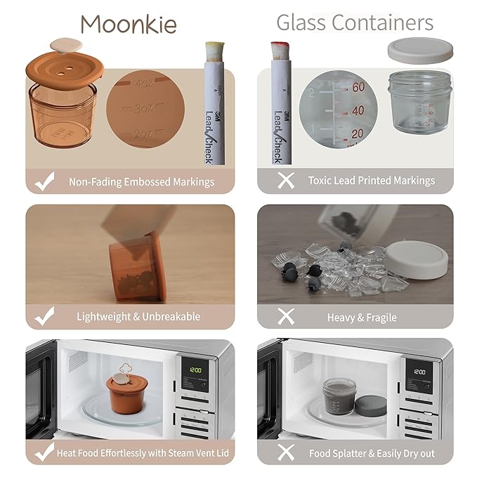 Moonkie Silicone Baby Food Containers | 4 oz Baby Food Storage Jars - Image 2