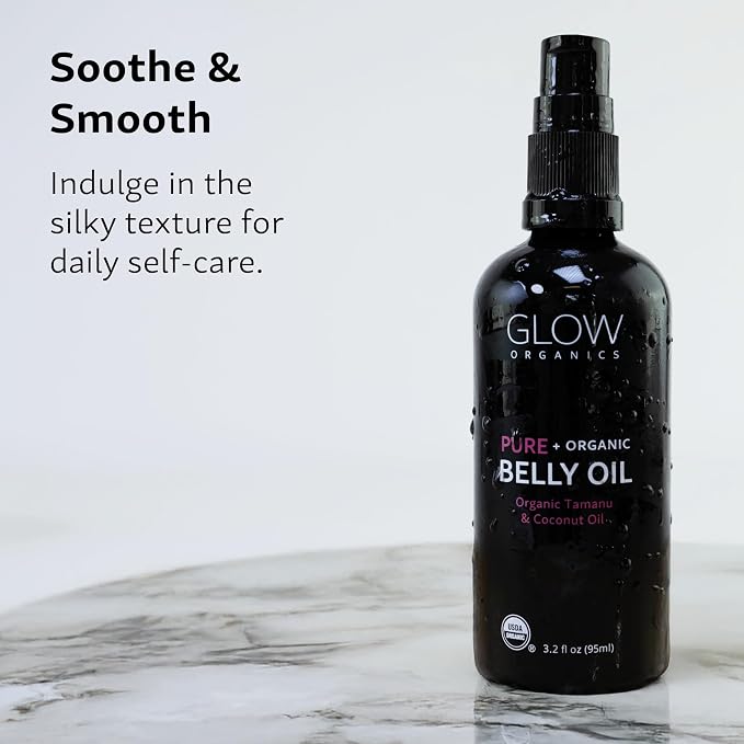 Glow Organics Belly Oil for Pregnancy, Prevents Stretch Marks & Scars, Organic - Image 5