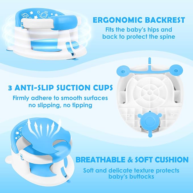 Baby Bath Seat for Babies 6 Months & up, Baby Bath Seat, Non-Slip Toddler Bath - Image 7