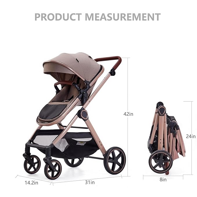 2 in 1 Baby Stroller, Newborn Infant Toddler Convertible Pram Stroller - Image 5