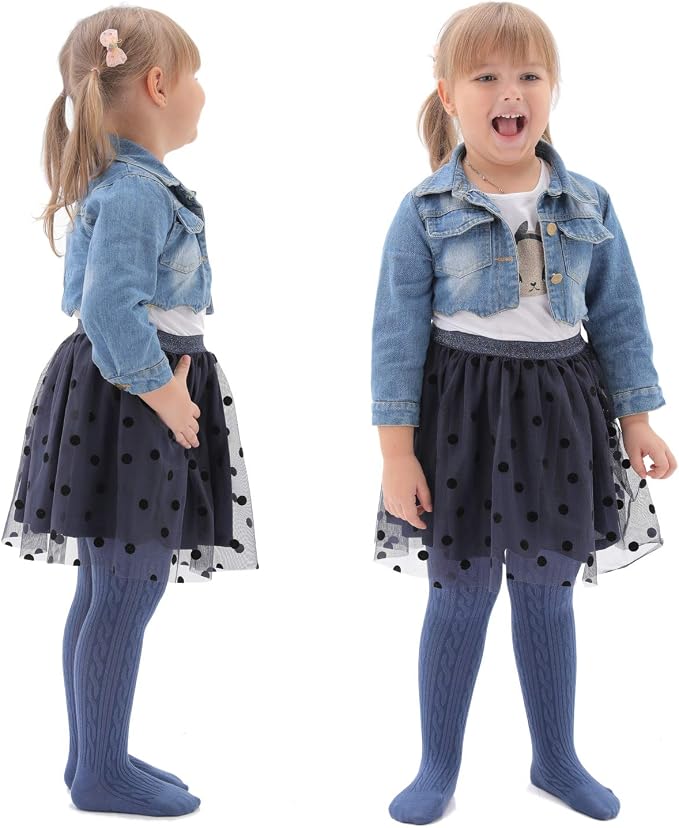 EPEIUS Baby Girl Tights Thick Cable Knit Leggings Stockings Cotton Pantyhose - Image 5