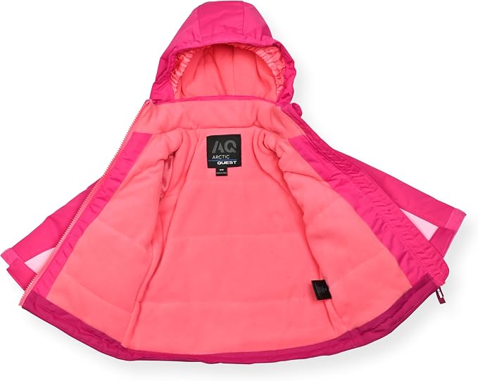 Arctic Quest Little Girls Bib Snow Pants and Ski Jacket Water-Resistant Snowsuit - Image 3