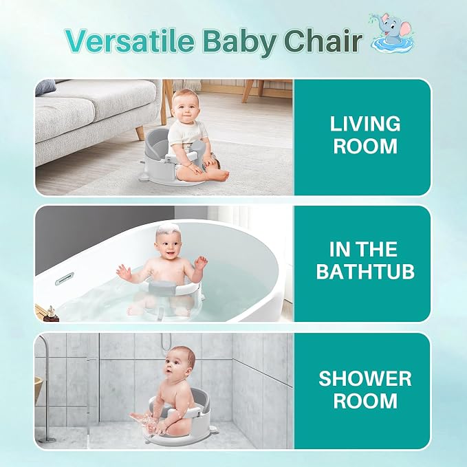Inaya Baby Bath Seat for Babies 6 Months & Up, Safe and Comfortable Bathub - Image 3