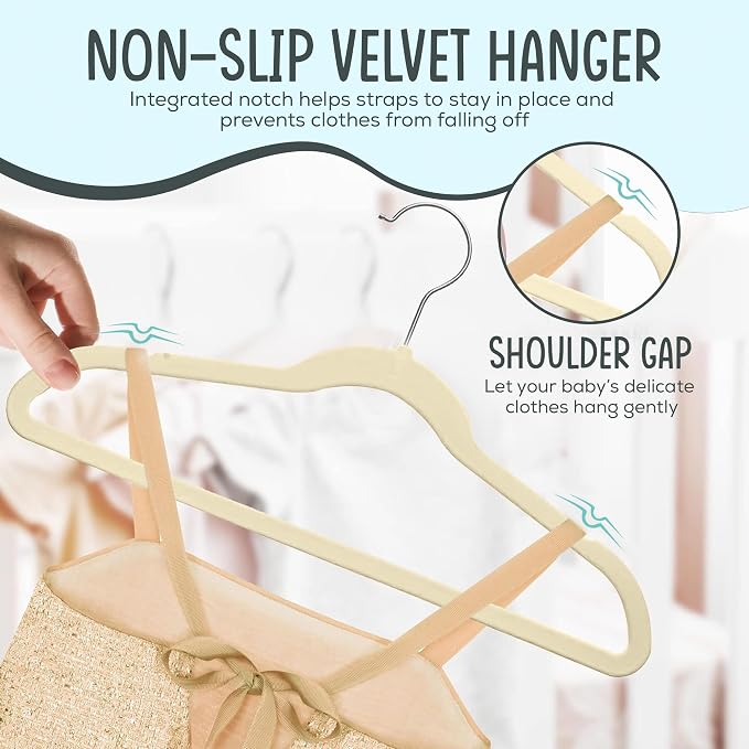 25 Premium Kids Velvet Hangers - Image 6