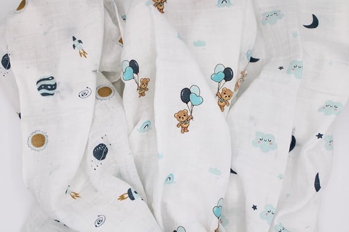100% Muslin Cotton Baby Receiving Cloths, 27x27 in, Soft & Gentle - Image 4