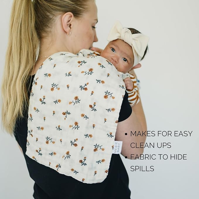 Mebie Baby Burp Cloths, Modern Print 3-Pack, Muslin Burp Cloth Set - Image 5