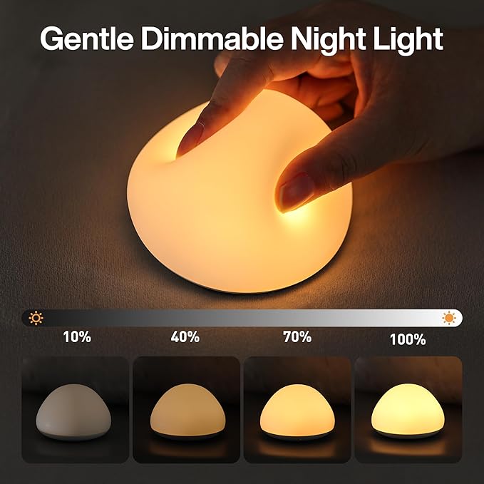 JolyWell Baby Night Light for Nursery, Soft Silicone Tap Control Night Lamp - Image 3