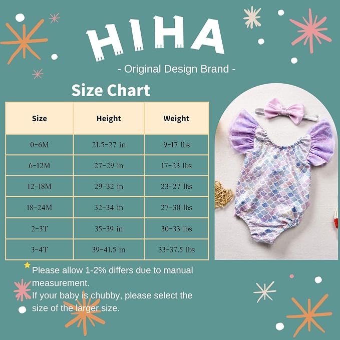 Toddler Girl Baby Ruffles Mermaid Fish Scale Swimsuit One Piece Swimwear - Image 5