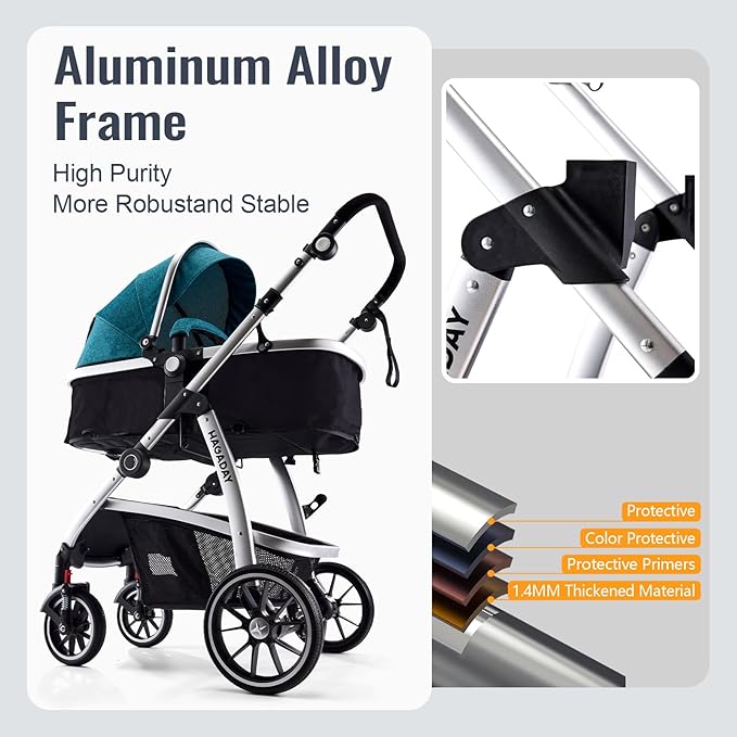 Baby Stroller, 2-in-1 Reversible Toddler Seat - Image 4
