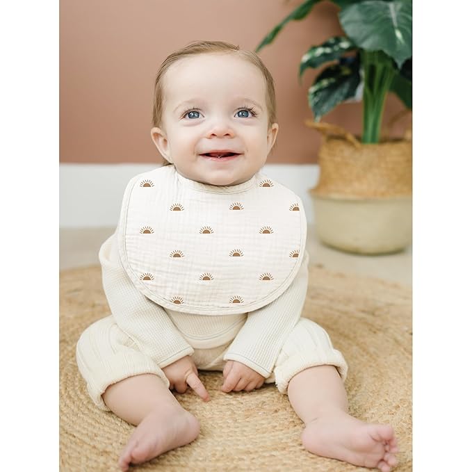 Konssy Muslin Baby Bibs 8 Pack Baby Bandana Drool Bibs Cotton - Image 6