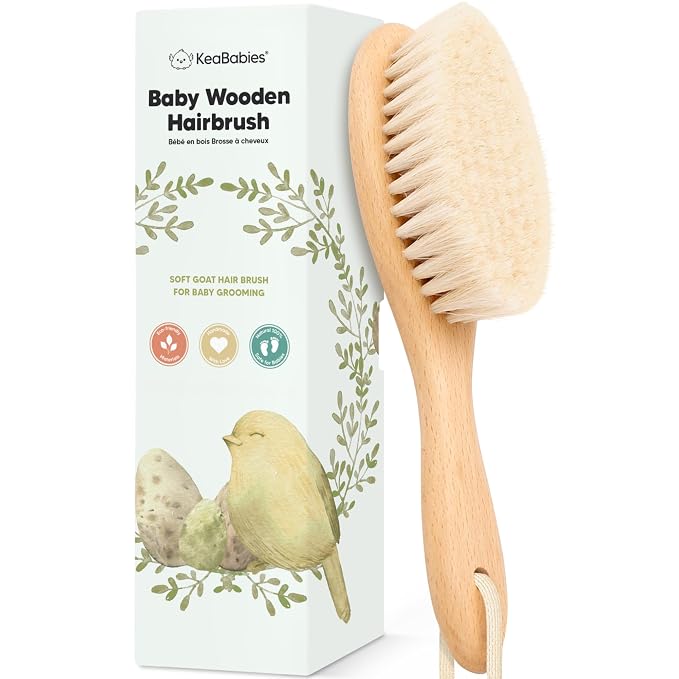 Wooden Baby Hair Brush by KeaBabies