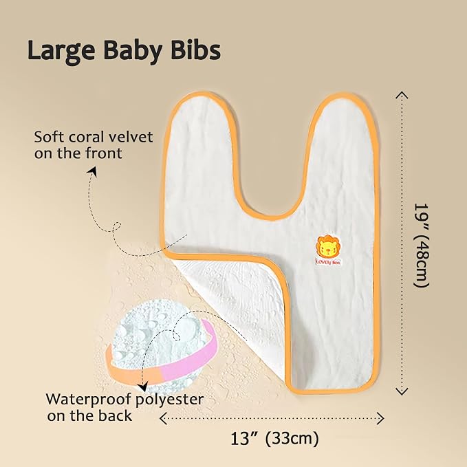 Bibs, Extra large bibs for Toddlers, Towel Bibs, Waterproof and super absorbent. - Image 5