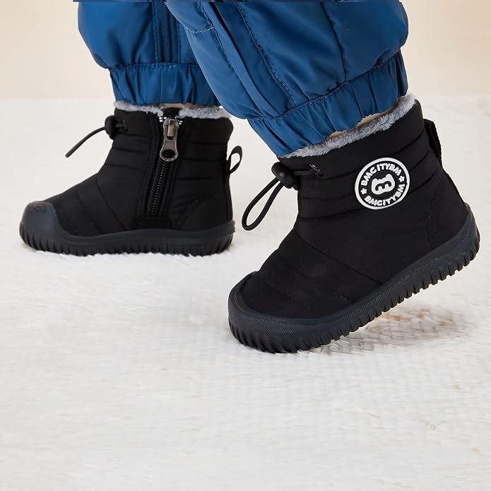 BMCiTYBM Toddler Baby Snow Boots Winter Shoes Boys Girls Cold Weather Baby Faux - Image 2