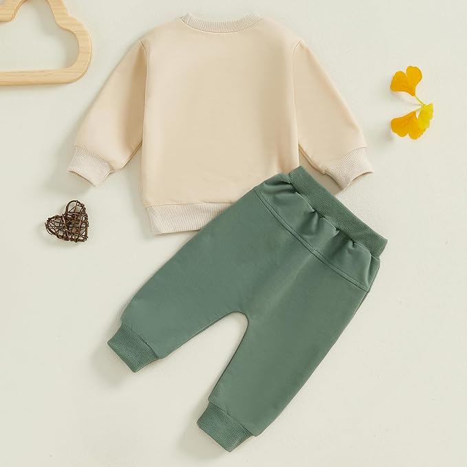 Toddler Baby Boy Fall Winter Outfit Long Sleeve Letter Print Sweatshirts and - Image 3