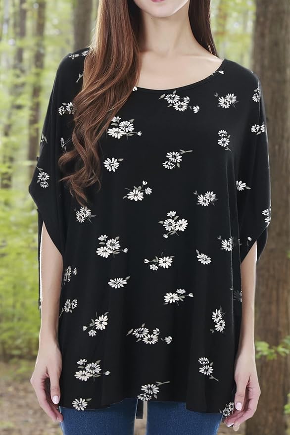 Smallshow Women's Nursing Top Maternity Poncho - Image 4