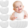 Tatuo 10 Pcs White Muslin Baby Bibs by Tatuo