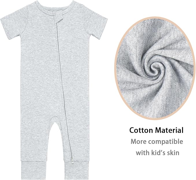 GUISBY Footless Short Sleeve Baby Pajamas - Image 4
