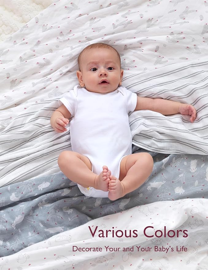 Momcozy Muslin Swaddle Blankets, Ultra Soft Neutral Baby Essentials Must Haves - Image 5