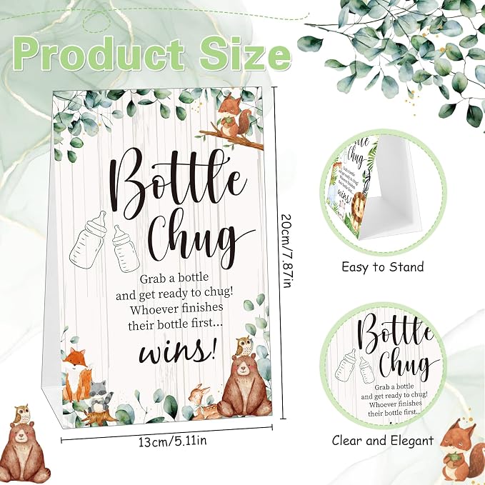 TrelaCo Bottle Chug Baby Shower Game 20 Pcs Baby Bottles Shower Favor - Image 2