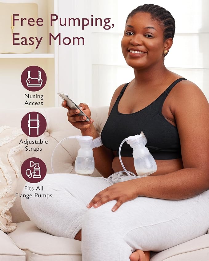 Momcozy Hands Free Pumping Bra, Adjustable Breast-Pumps Holding and Nursing Bra - Image 3