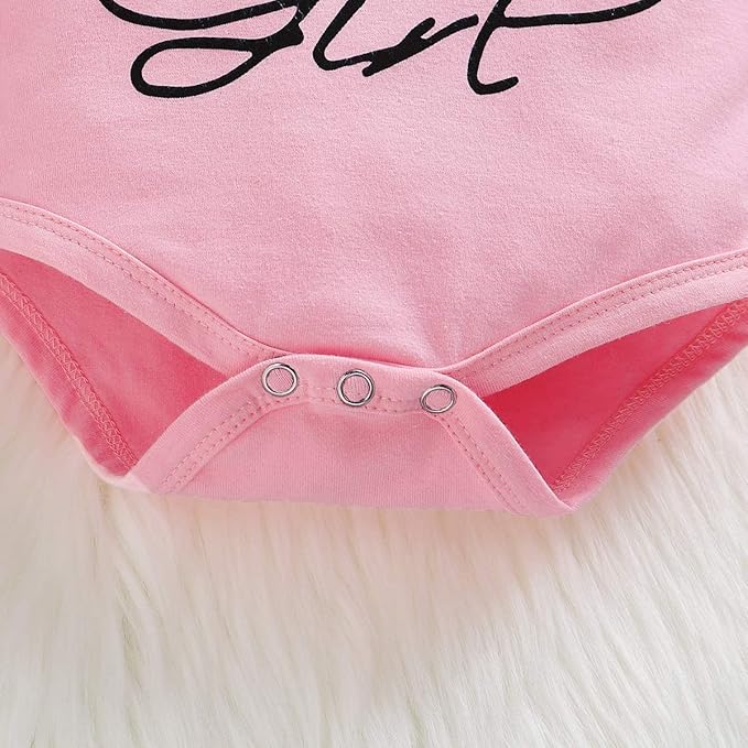 Newborn Baby Girl Clothes, Infant Girl Outfits Long Sleeve Ruffle Romper + - Image 5