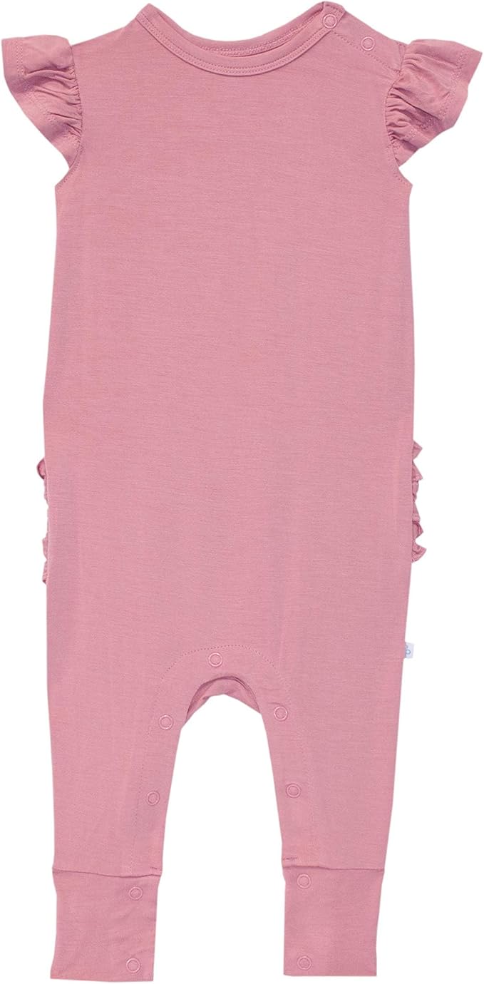 Posh Peanut Baby Girl Pajamas – Ruffled Cap Sleeve Romper PJs – Soft Viscose by PoshPeanut