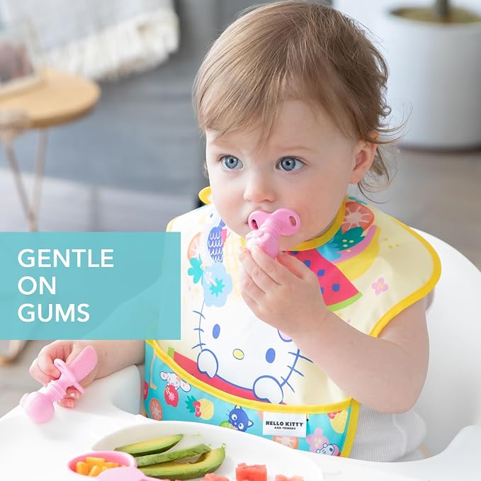 Bumkins Baby Utensils Set, Chewtensils Silicone Spoons - Image 2