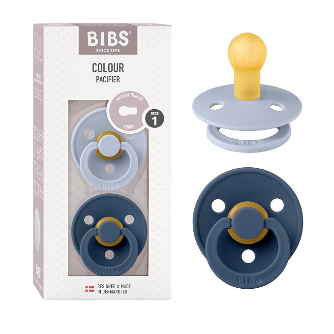 BIBS Pacifiers Colour Collection | Natural Rubber Baby Pacifier | Set of 2 by BIBS