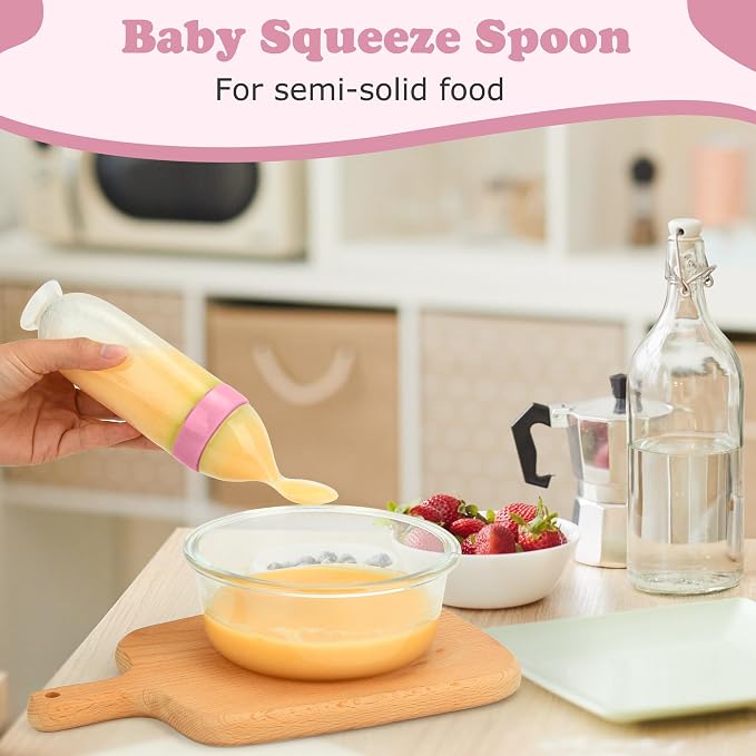 WAJIAYON Baby Food Feeder 4 Pack Silicone Baby Food Dispensing Spoon-3 oz - Image 5
