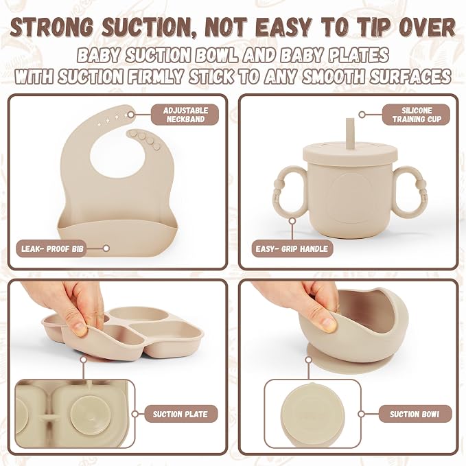 Silicone Baby Feeding Set, Baby Led Weaning Supplies, Baby Food Tableware - Image 5