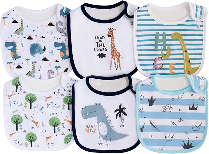 Maiwa 6 Pack Waterproof Cotton Baby Bibs by maiwa