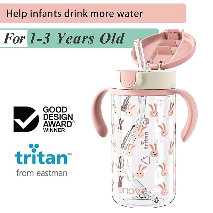 Evorie Tritan Spill Proof Toddler Straw Sippy Cup, 10 oz - Image 2