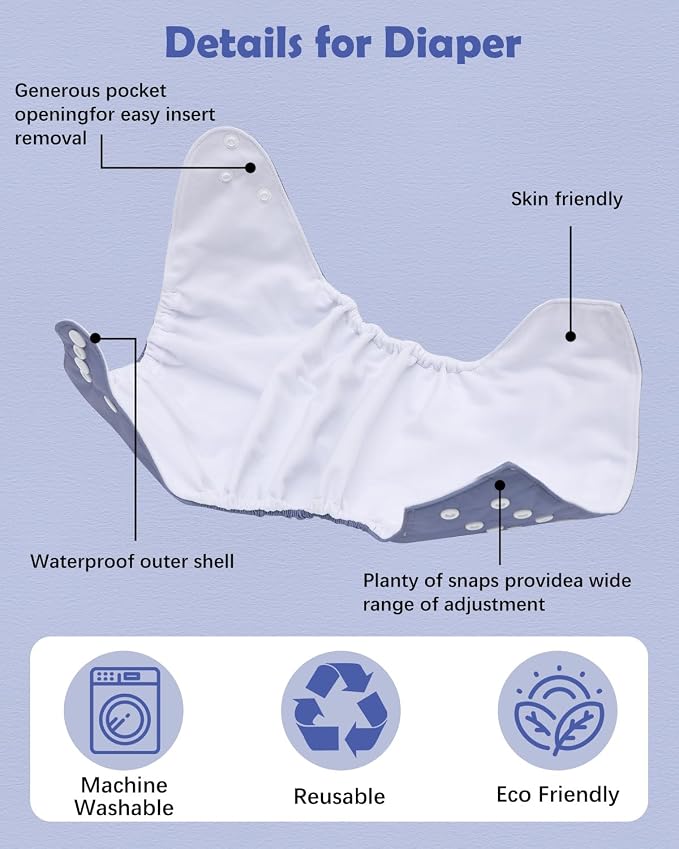 Babygoal Cloth Diaper Covers 6 Pack - Image 3