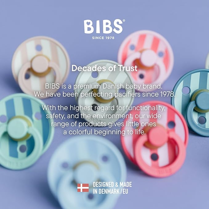 BIBS Pacifiers - Studio 2 Pack | Round Nipple Baby Pacifier | BPA Free Natural - Image 6