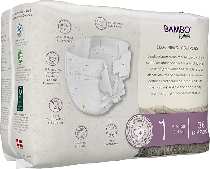 Bambo Nature Hypoallergenic Dream Baby Diapers, Premium Eco-Labeled Sustainable - Image 2