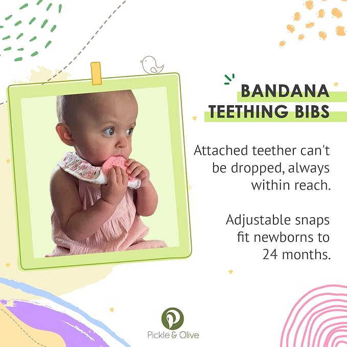 Baby Girl Bandana Teething Bibs - Image 7