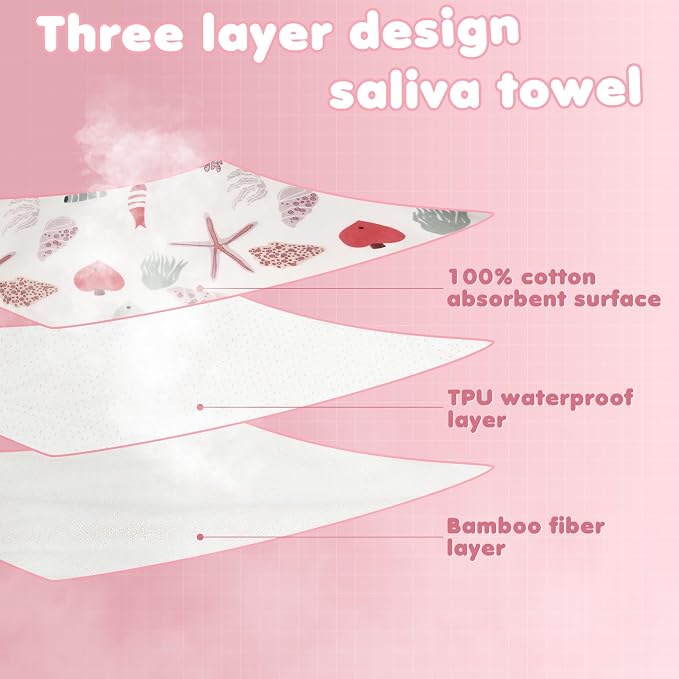 Newwiee 5 Pcs Large Towel Bib Toddler - Image 4