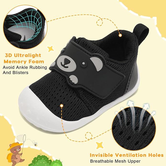 FEETCITY Baby Walking Shoes Wide Baby Shoes Boys Girls Infant Sneakers Crib - Image 4