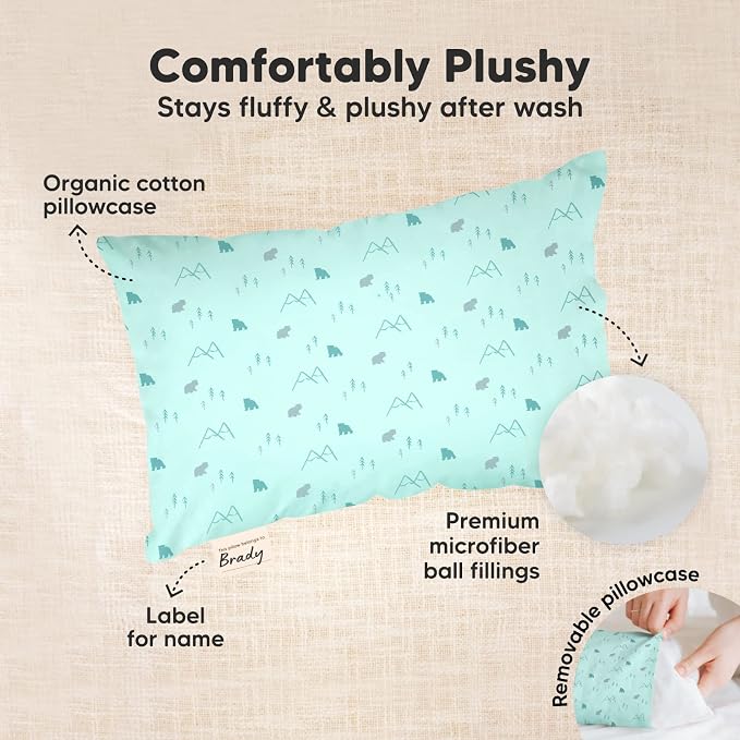Mini Toddler Pillow with Pillowcase - Image 6