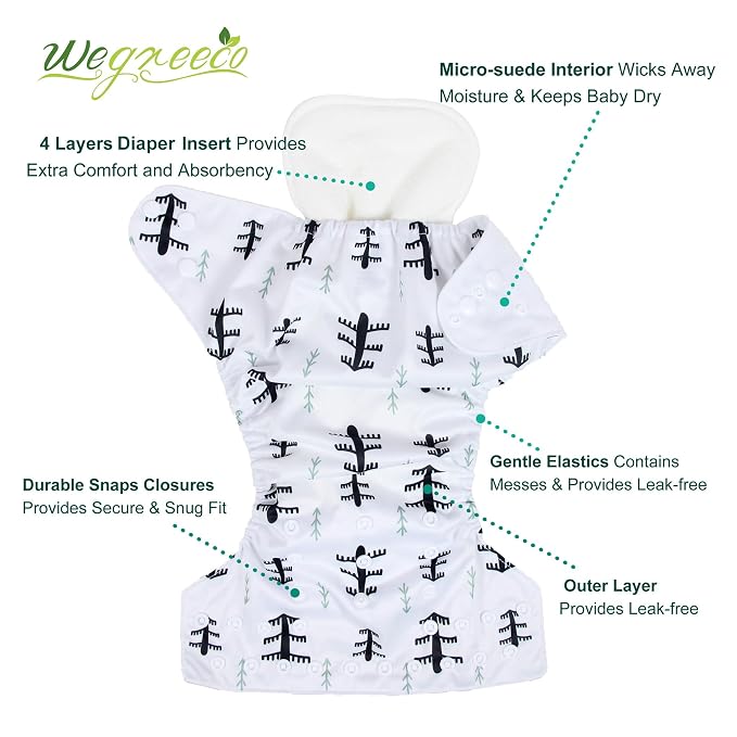 wegreeco Cloth Diapers 6 Pack - Image 2