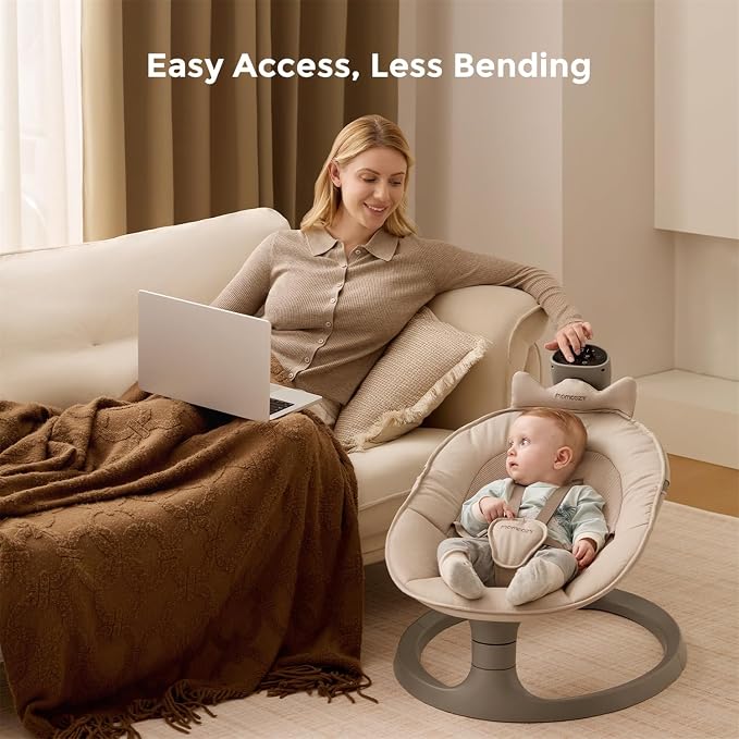 Momcozy 2-in-1 Electric Baby Swing, Dual-Arm Support System & Parent-Inspired - Image 5