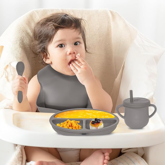 100% Silicone baby feeding set, BPA free Baby dishes set - Image 6