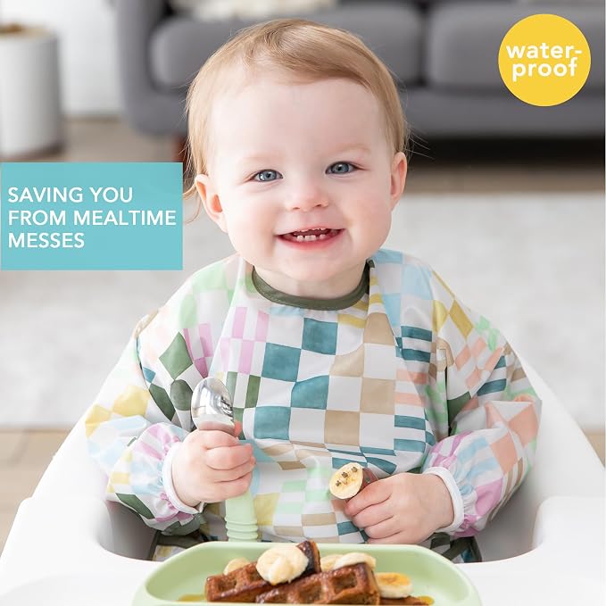 Bumkins Sleeved Bib for Girl or Boy, Baby and Toddler for 6-24 Mos, Essential - Image 2