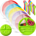 Meanplan 6 Pack Suction Plates for Toddlers by Meanplan