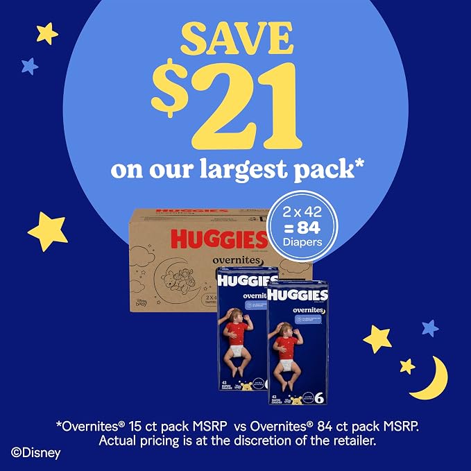 Huggies Overnites Size 6 Overnight Diapers, 42 Ct, Packaging May Vary - Image 4