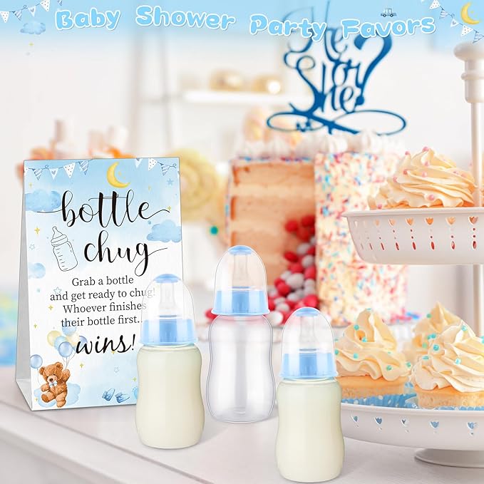 TrelaCo Bottle Chug Baby Shower Game 20 Pcs Baby Bottles Shower Favor - Image 6