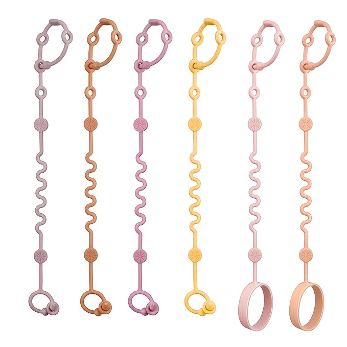 Toy Straps for Baby, Silicone Tether Pacifier Clip, No Throw Travel Essential by LittleHugs