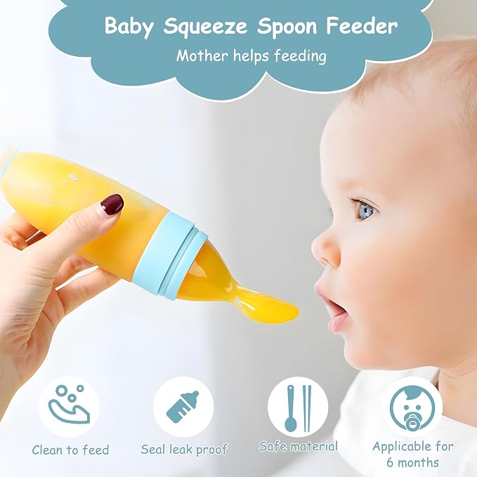 WAJIAYON Baby Food Feeder 4 Pack Silicone Baby Food Dispensing Spoon-3 oz - Image 5