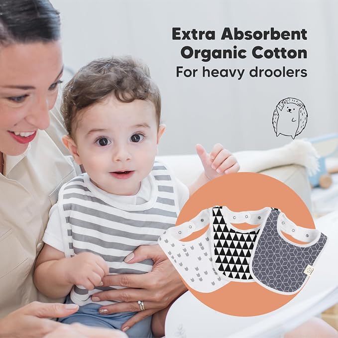 8-Pack Organic Baby Bibs for Boys, Girls - Image 5