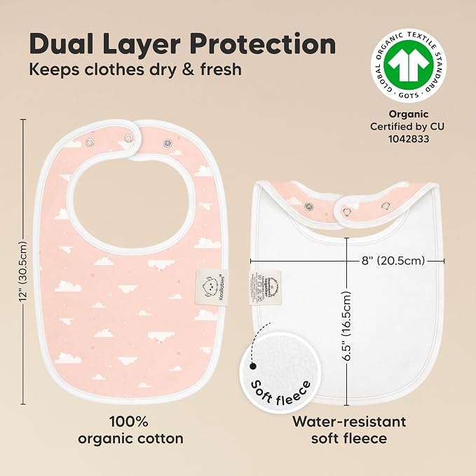 8-Pack Organic Baby Bibs for Boys, Girls - Image 3